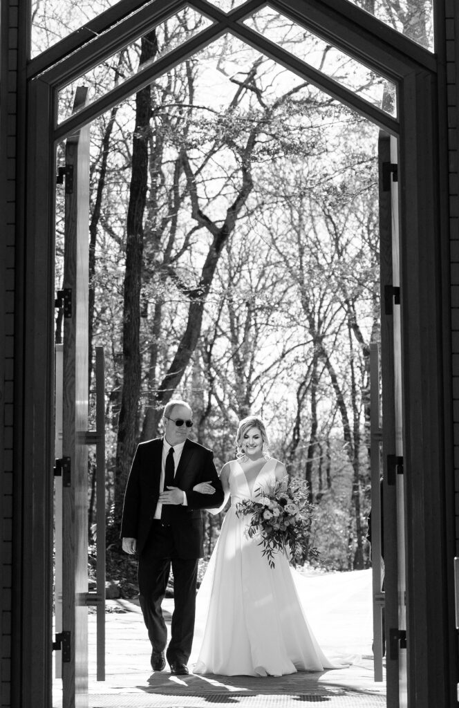 Jenny Yoo NYC, Birch on Main, Fall wedding, Salon 7, Eureka Springs Arkansas destination wedding, dramatic glass chapel wedding