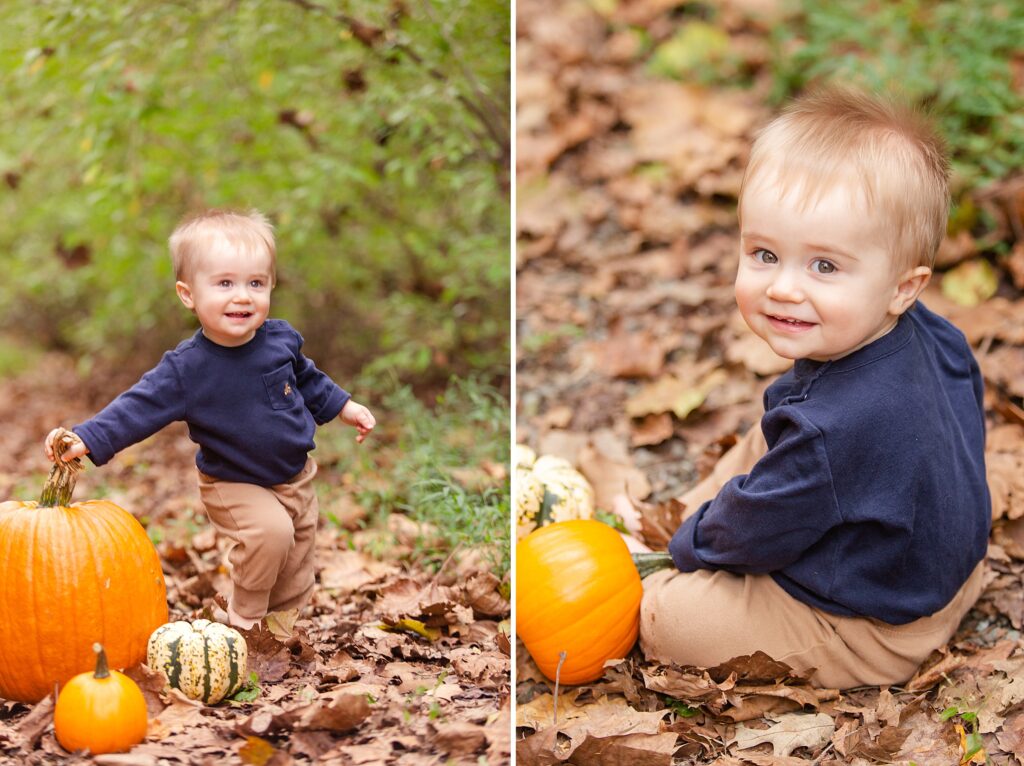 charlottesville, one-year-old, toddler, baby photography, autumn, pumpkins