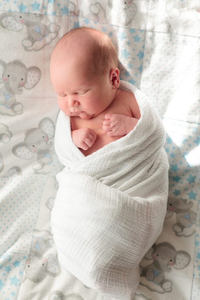 newborn photography, virginia, baby boy, swaddle