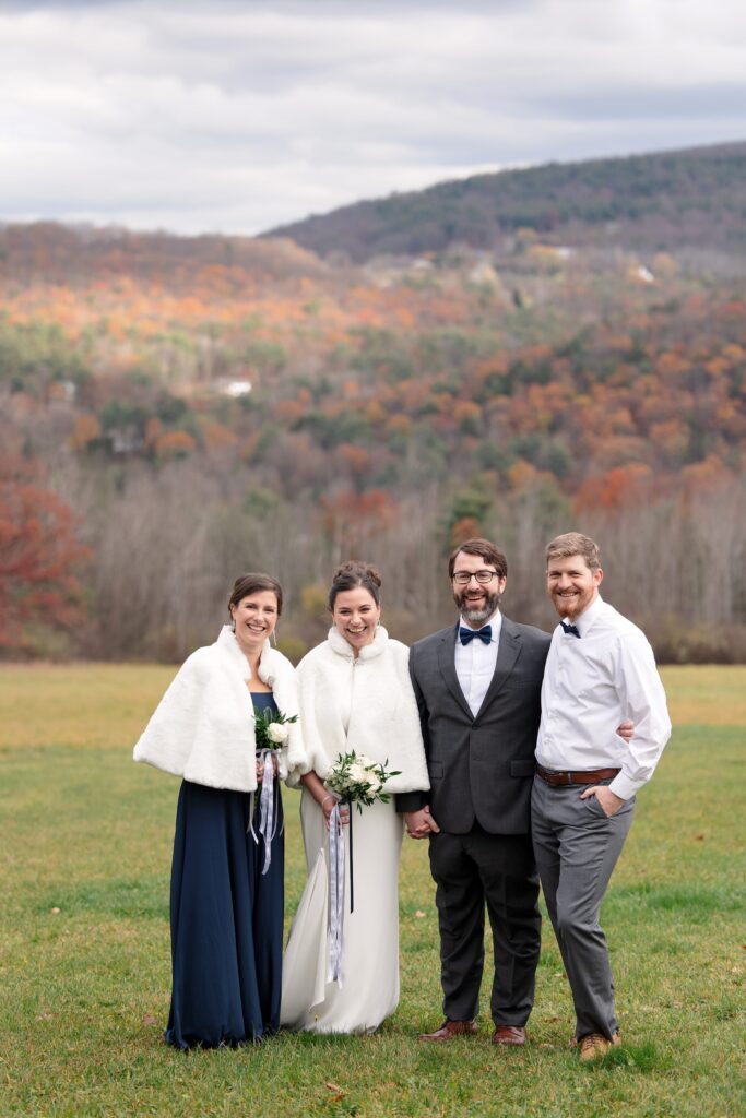 fall wedding venue, White Hollow Acres, New York state, autumn wedding, fall colors, best man, maid of honor