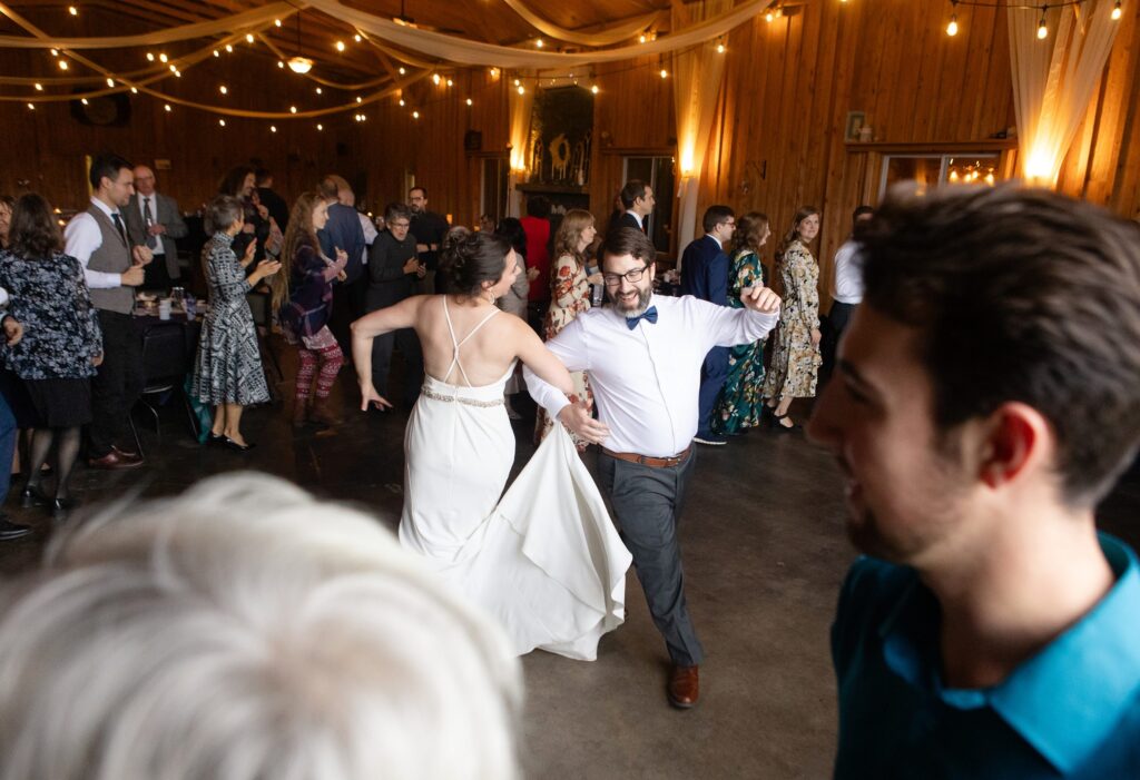 joyful new york wedding, dancing, chicken dance