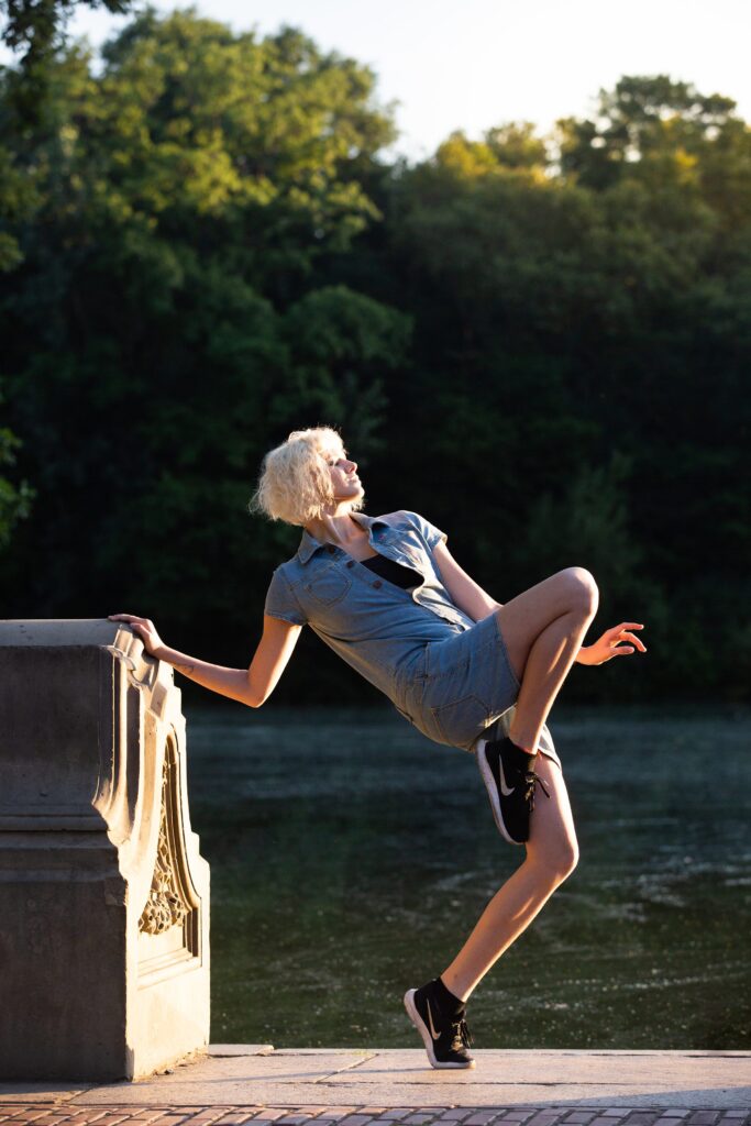 NYC dancer, Central Park, Bethesda terrace, blond