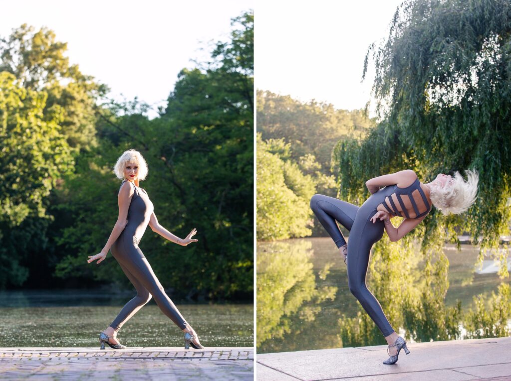 NYC dancer, Central Park, Bethesda terrace, blond, unitard, dance photographer